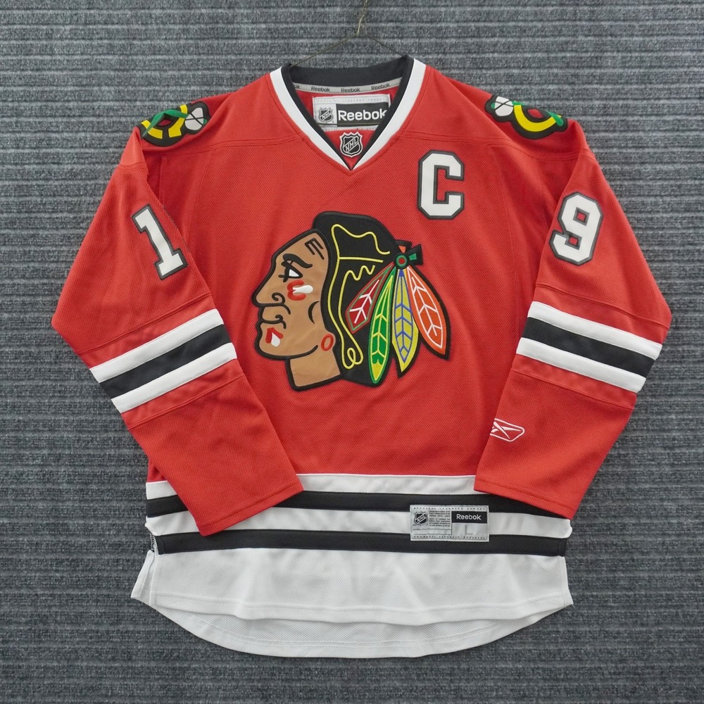 Reebok Chicago Blackhawks Toews Hockey Jersey Mens L Red NHL Stitched